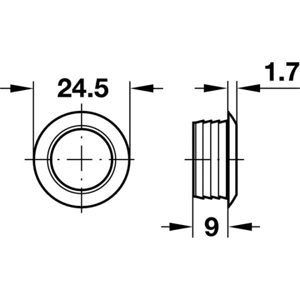 Rosette für Push-Lock Mini – Passend für 16 mm Holzstärke