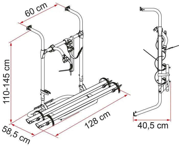 Fiamma Fahrradträger Simole Plus 200 für Wohnwagen – Ideal für schwache Rückwände