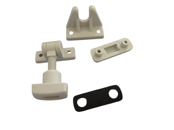 Spindelfensterverschluss Safetec – Grau, 4-teilig, Ø 30 mm Montagebohrung