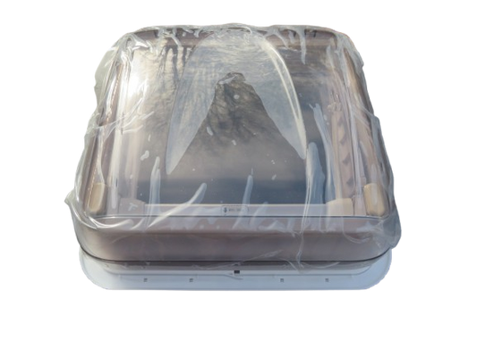 Dachhaube 40x40 cm mit Moskitonetz & Verdunkelungsrollo – Transparent