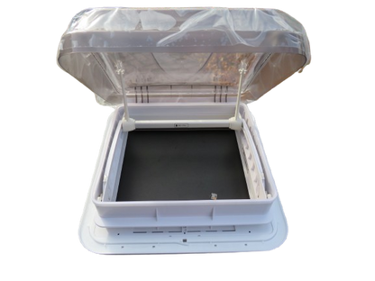 Dachhaube 40x40 cm mit Moskitonetz & Verdunkelungsrollo – Transparent