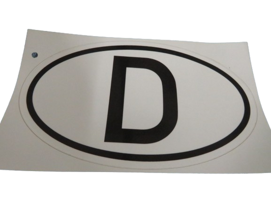 D-Schild zum aufkleben